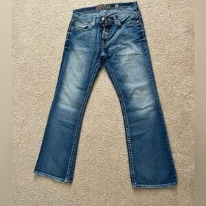 BKE Men's Faded Blue Straight Jeans